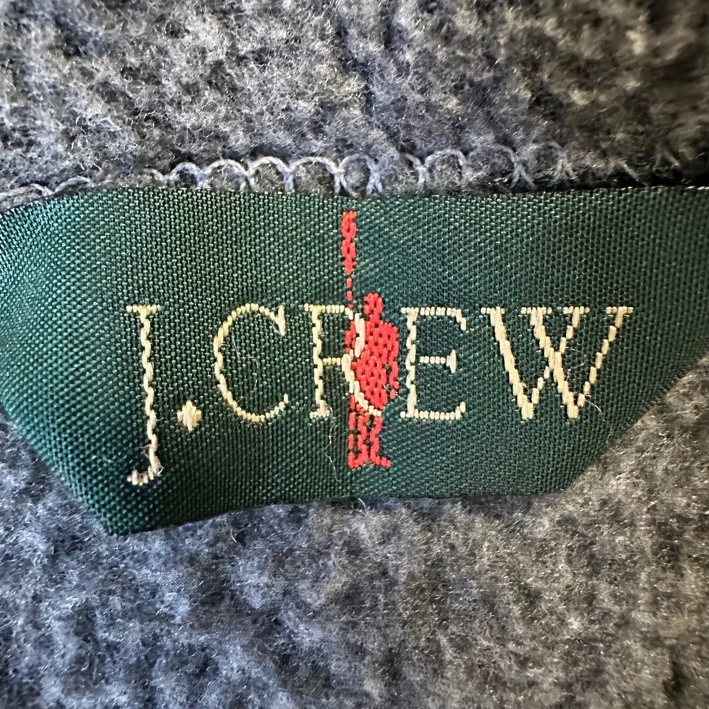 vintage J Crew Oarsmen Gray Fleece 1/4 Zip Pullover LT Hem Casual Warm‎ - Flaw
